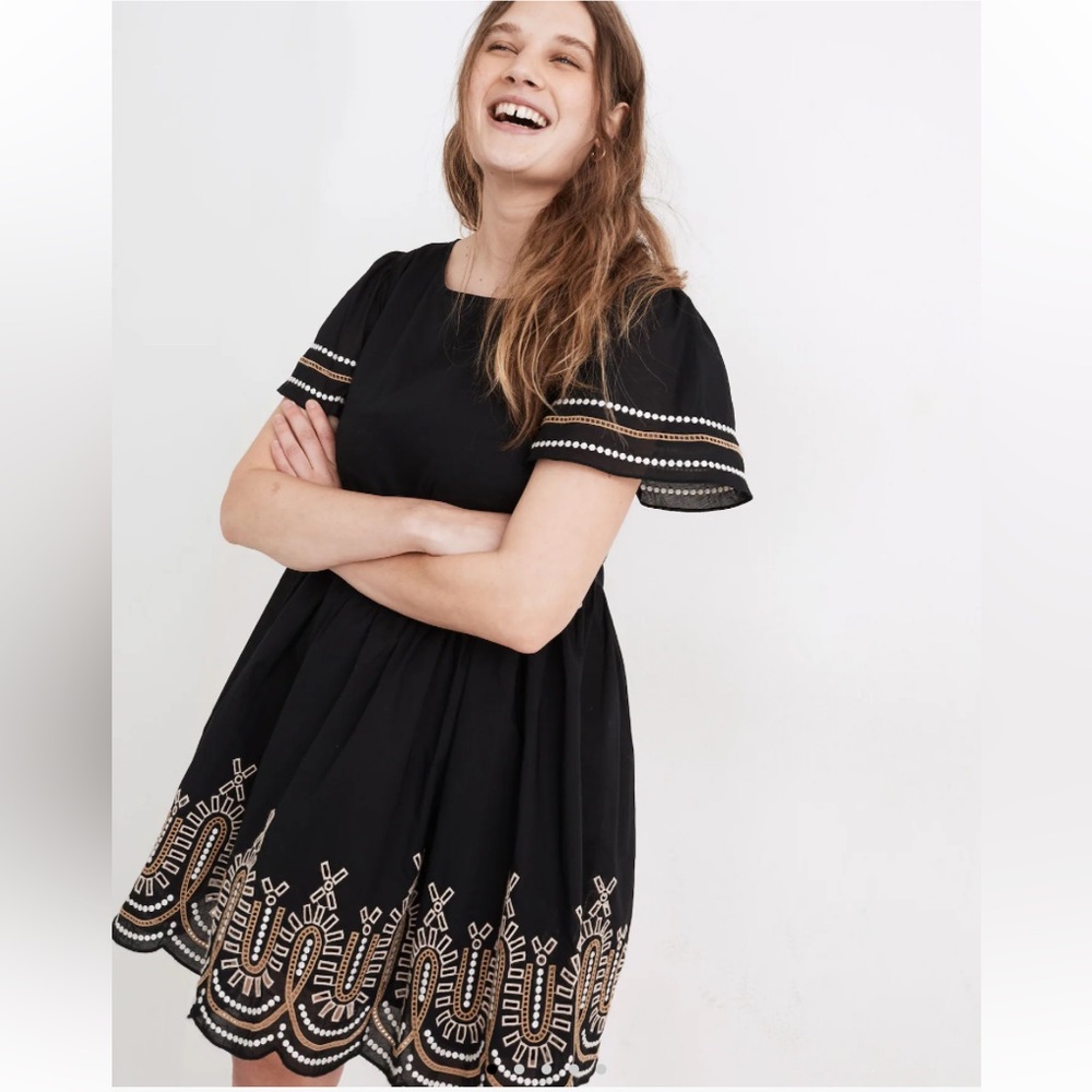 Black Embroidered Women's Dress